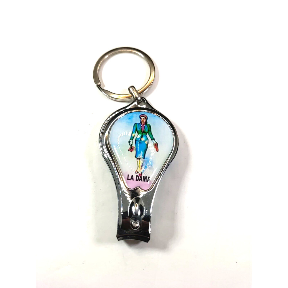 La Dama Finger Nail Clippers File Keychain Bottle Opener - Picture 7 of 9